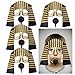 DEODARI Kids Pharaoh Costume Egyptian Mask for Kids Egyptian Costume with Self Adhesive Pharaoh Fake Beard King TUT Costume Pack of 4