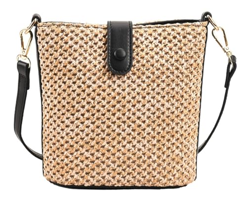 Image of Straw Beach Bags For Women Rattan Purse Summer Straw Cross-body Bag Raffia Handbag Purses Shoulder Bag Small Bucket Bag 2026