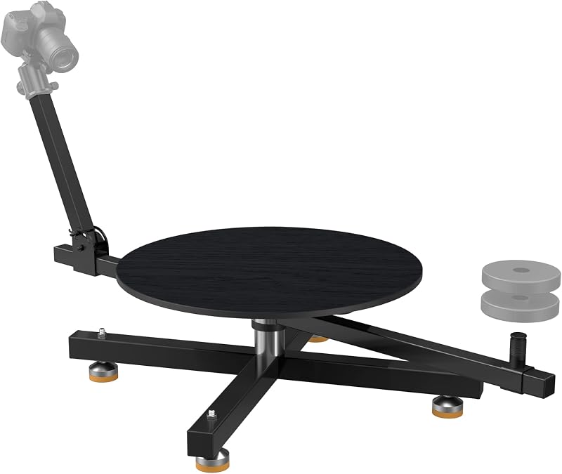 RAUBAY 360 Cámara Giratoria Estándar | Plataforma de cámara giratoria estable para fotografía de productos, vídeos comerciales y tomas en tiempo bala con diseño de rodamiento silencioso