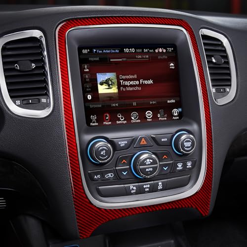 Image of GPS Navigation Panel Cover Decals for 2011-2020 Dodge Durango Accessories Carbon Fiber Stickers