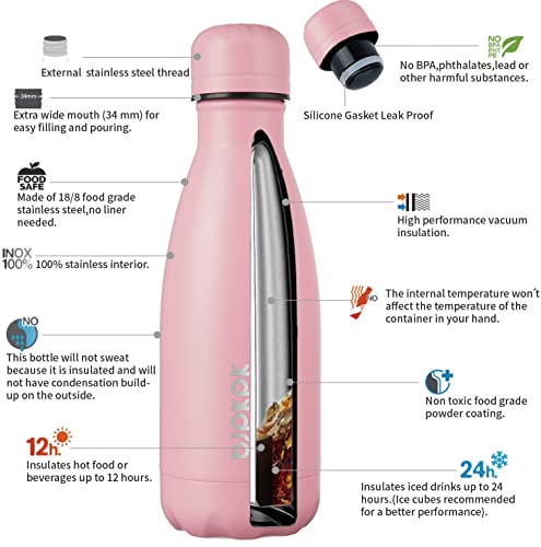Image of BJPKPK 12 oz Small Insulated Water Bottle, Stainless Steel Leak Proof Flask