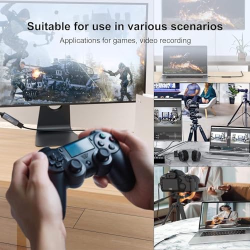 Image of Full HD 1080P Video Capture Card 4K HDMI to USB-A /C HDMI Capture Card USB 2.0Capture Video Audio Recording Compatible with Sw1 /tch PS5 Xbox 1PadOS Mac Book, Incompatible with DVD Player (Z29B)