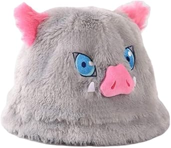 MelangCos Hashibira Inosuke Hat Cosplay Slayer Cute Pig Bucket Hat