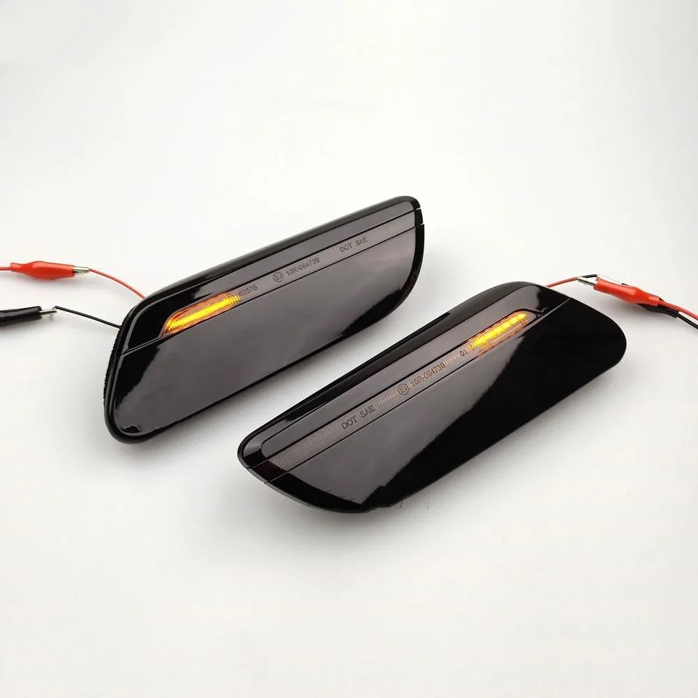 2 Stuks Dynamische Richtingaanwijzer for Mini Cooper F55 F56 Jcw F57 Zijmarkeringslamp Accessoires Auto Exterieur modificatie(Color:Smoked Black