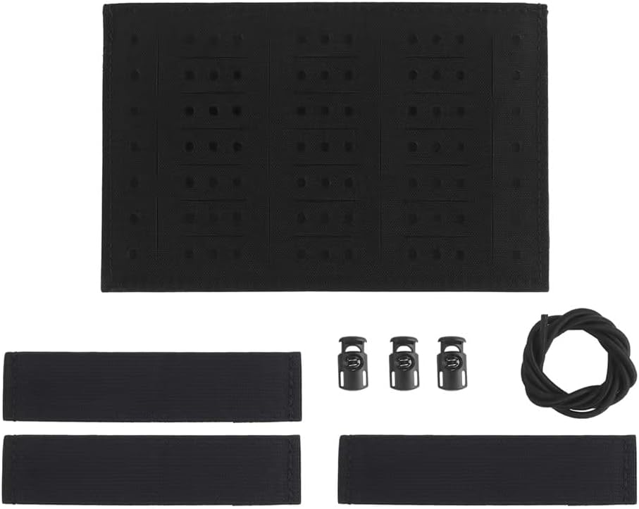 Tactical Med Tray Insert Board, Modular Medical Equipment Storage Board with Elastic Straps for Outdoor Hunting Camping(BK)
