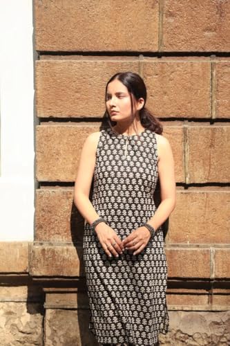 Greciilooks Women Rayon A-Line Regular Fit Kurta Set (Black, X-Large)