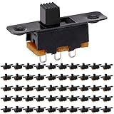DIYhz Slide Switch Panel Mount 3 Solder Lug Pin ON/Off 2 Position 5mm 50Pcs