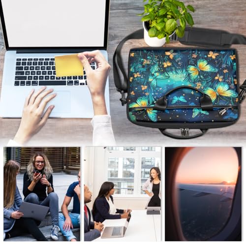Bolso para laptop de 15 pulgadas Starry Sky Butterfly Flowers miniatura 6