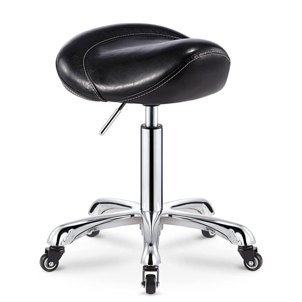 ZHOUXIAO Sgabello Idraulico Ad Altezza Regolabile Sgabello con Ruote Massaggio Sgabello Rotante Ergonomico Ergonomico, Comodo PU Sedile Ottomano in Pelle PU per Clinica Denti