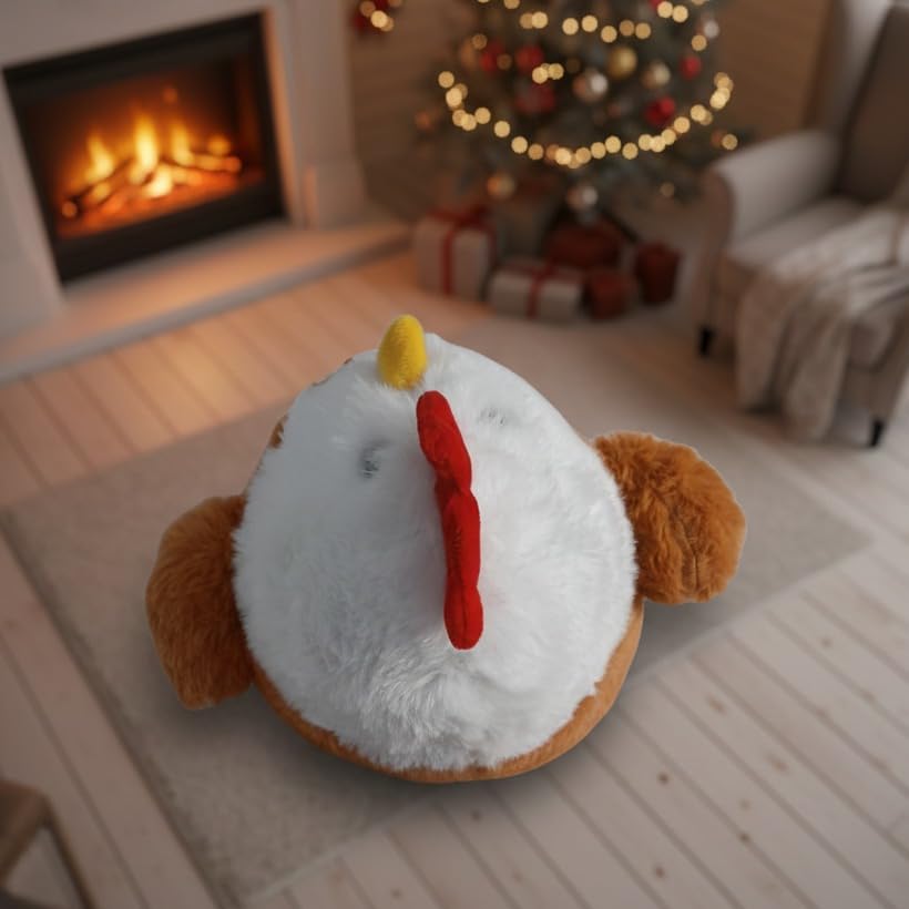Image of Yugmox 28 cm Soft Stuffed Hen Plush Toy - Cute Farm Chicken Plushie for Kids - Huggable Cuddly Doll for Birthday Gifts & Nursery Decoration