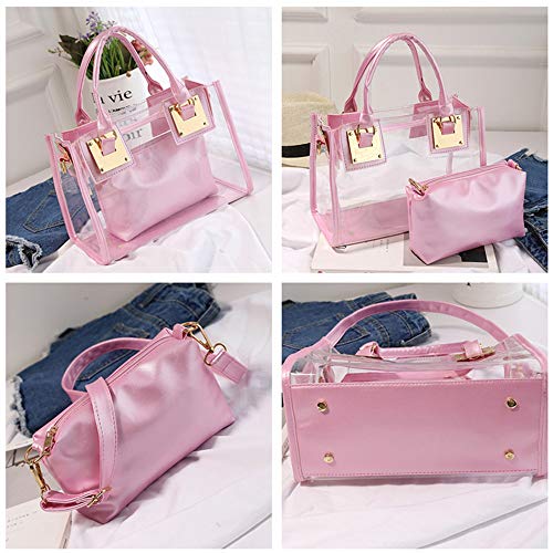 Women Transparent Shoulder Crossbody Bag, 2 in 1 Designer Fashion Handbag Purse3