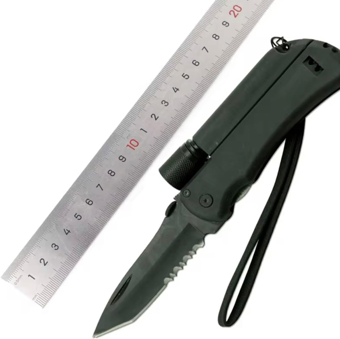 Outdoor Survival Kit Fire Starter Emergency Whistle LED Flashlight Hunting Multi Tool Tactical Survival Knife