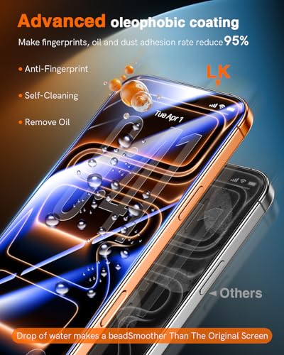 Image of LK 2 Pack for iPhone 17 Pro Max Screen Protector Tempered Glass, Military Grade Shatterproof [Auto Dust-Elimination, 0 Dust & Bubbles] Anti-Scratch, Max Coverge Screen Protector for 17 Pro Max
