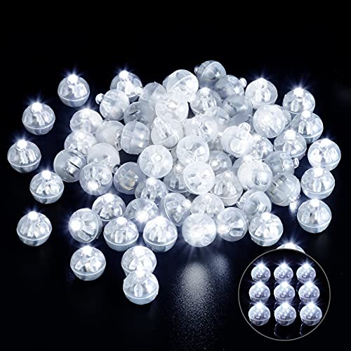 150pcs Mini Round LED Ball Lamp Balloon Light,Ball Balloon Lights for Paper Lantern Balloon Light Party Wedding Decoration，Party Birthday,Festival Decorative Lights(White
