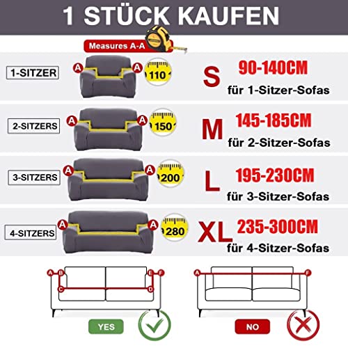 uyeoco Sofabezug L Form Rechts/Links Sofa Überzug Ecksofa Sofaüberwurf Stretch Sofahusse Couchbezug für 3/2/4 Sitzer Couch (Color : G, Size : 190-230cm)