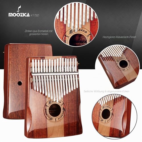 Moozica 17 Schlüssel Kalimba Marimba, High Qualität Professionelle Finger Daumen Piano Musikinstrument (K17SD)