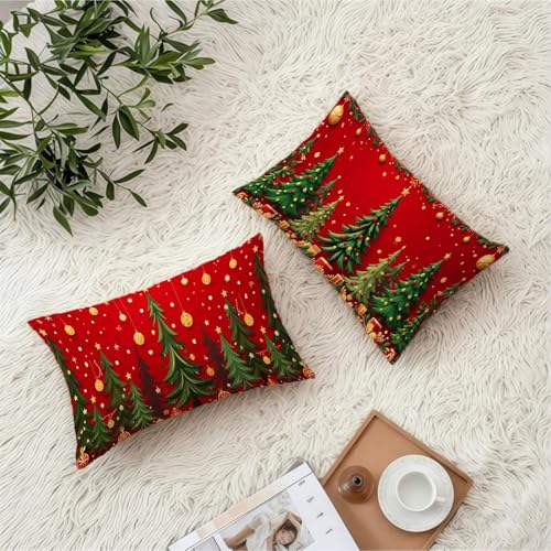 Housse coussin Noël 60x90cm en velours pour décoration salon