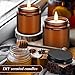 Zhehao 24 Pcs Glass Candle Jars with Lids Bulk, Round Empty Candle Container Tins, Dishwasher Safe and Leakproof DIY Crafts(Amber,Black,4 oz)