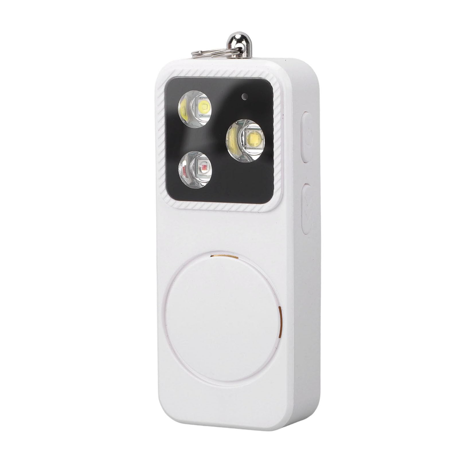 Goshyda Llavero de Alarma de Seguridad para Mujeres, Alarma de Seguridad Personal de 150 DB con Luz Estroboscópica LED y Linterna, Sirena de Autodefensa con Carga USB C para Paseo (White)