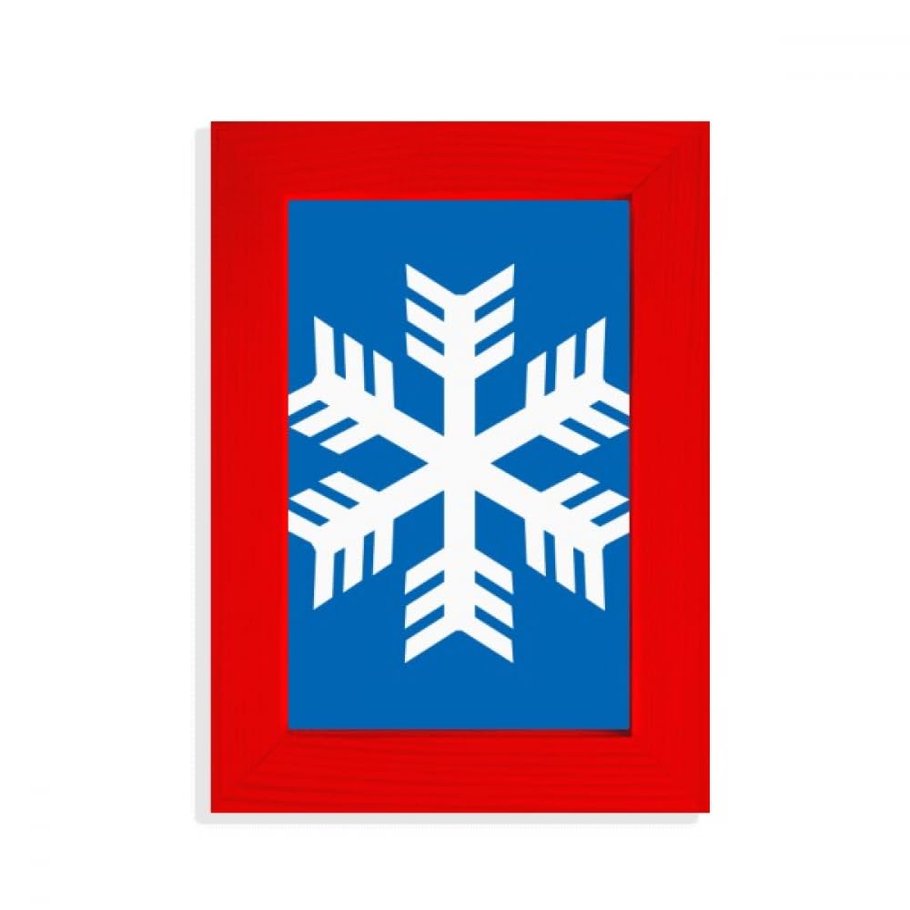 Cadre photo flocons de neige bleus ski design décoration hivernale rouge et bleue