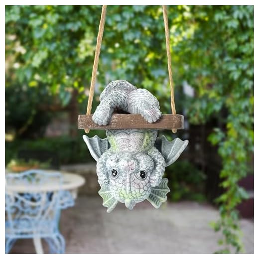 GudaAphrmix Fantasy Dragon Statue Garden Decor - Gothic Resin Sculpture Cute Mythical Upside Down Dragon Theme Unique Art Decor to Patio Yard Garden Halloween New Year Party Decoration Gifts for Adult