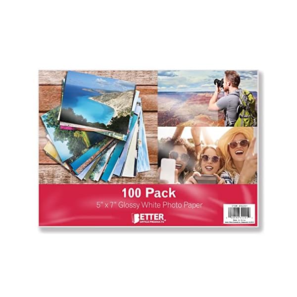 Premium-Glossy-Photo-Paper-5-x-7-inch-100-Sheets-200gsm-by-Better-Office-Products-5-x-7-100-Count-Pack Premium-Glossy-Photo-Paper-5-x-7-inch-100-Sheets-200gsm-by-Better-Office-Products-5-x-7-100-Count-Pack
