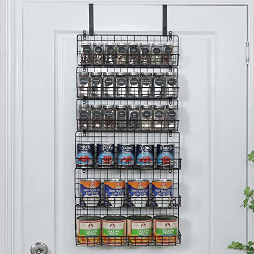 JKsmart 6-Tier Spice Rack Organizer with Door Hook, Wall Mounted & Over the Door Spice Racks for Kitchen Pantry Door Cabinet, Two Size, Large Capacity, Black - Cosy Home Interiors JKsmart 6-Tier Spice Rack Organizer with Door Hook, Wall Mounted & Over the Door Spice Racks for Kitchen Pantry Door Cabinet, Two Size, Large Capacity, Black - Image 9