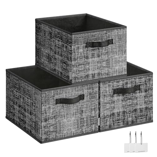 SONGMICS-Storage-Baskets-Set-of-3-Foldable-Closet-Organizer-for-Shelves SONGMICS Storage Baskets, Set of 3, Foldable Closet Organizer for Shelves - Image 1