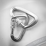 Serac #1 Ultra Strength Locking Carabiners x2 (up to 5KN, that’s 1100 lbs of force!) Perfect for Classic Single or Sequoia Double hammocks - Made from Ultralight Aircraft Grade Aluminum – Silver