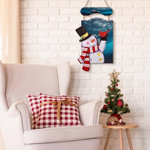 Suspension bois Noël avec lion de mer décoration murale rustique maison - 6
