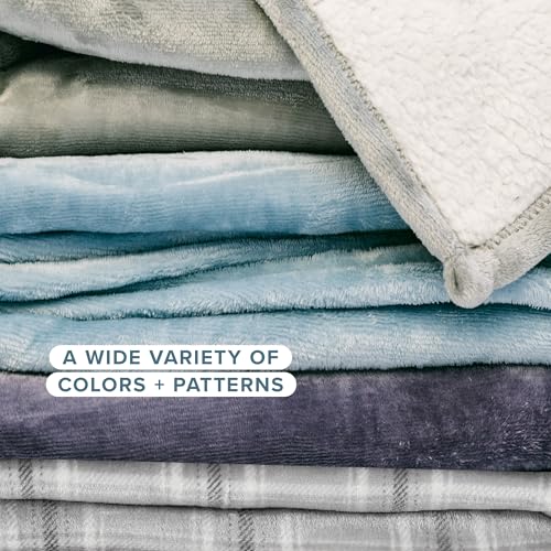 Bare Home Sherpa Fleece Blanket (Twin/Twin XL, Coronet Blue) - image 9