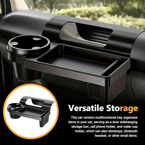 Organizador para ventana de carro con portavasos y bandeja miniatura 6