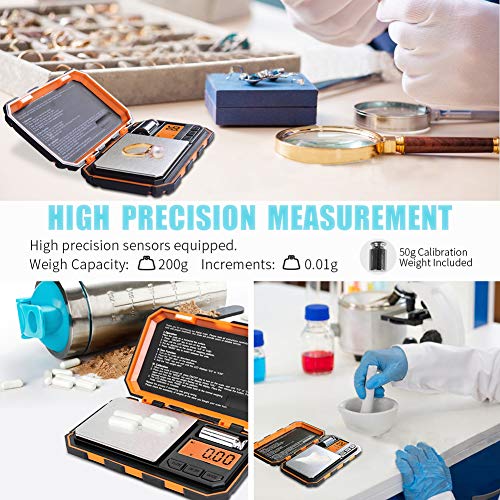Fuzion Digital Pocket Scale, 200G X 0.01G, 6 Units Conversion Mini Scale With Lcd Display, Tare Function For Food, Jewelry, Medicine, Coffee (Battery Included) #TOP1