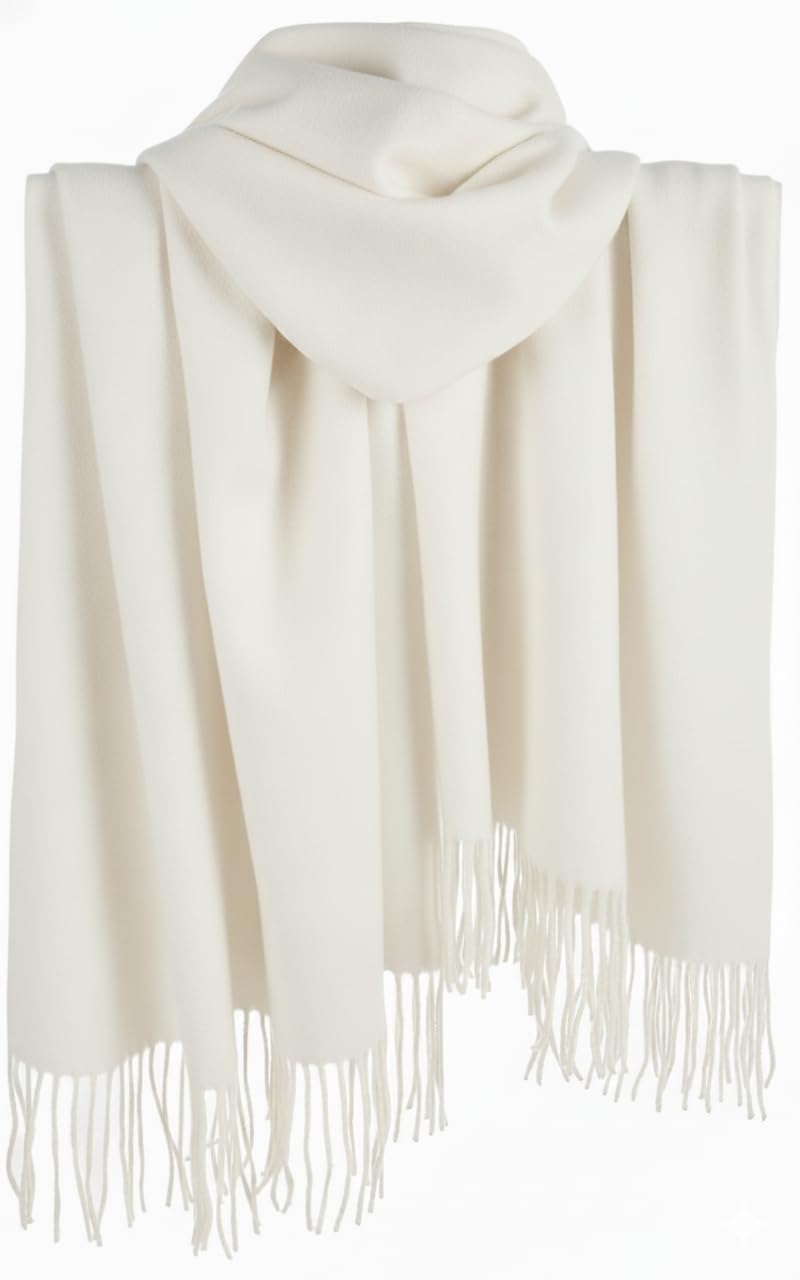 London Scarfs Cashmere Scarf Pashmina Shawls and Wraps for Women Warm Winter More Thicker Soft Scarves (White)