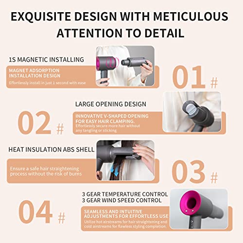 Orivessels Hair Straightener Attachment For Dyson Supersonic Hair Dryer Hd01 Hd02 Hd03 Hd04 Hd07 Hd08 Dyson Airstra（Attachment Only, No Hair Dryer） #TOP2