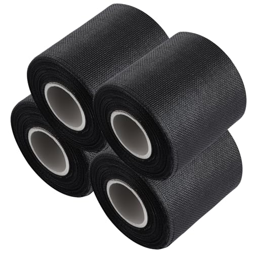 AKOLAFE 4 Pcs Window Mesh Insect Screen Roll 10CMx30M Soffit Fly Mesh Roll Black High Density Fiberglass Screen Stops Mouse Mosquito Bug Bee Spider and Winged Insects for Windows Doors Patio
