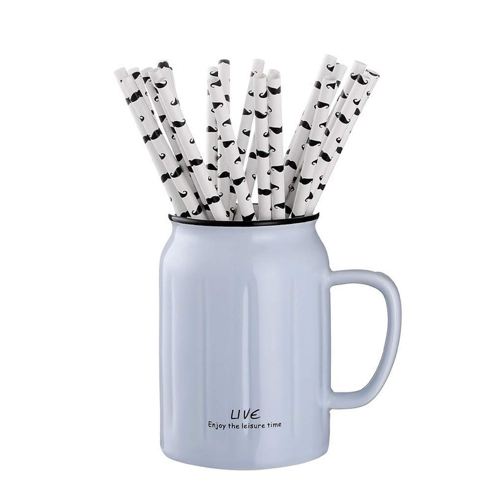 Słomki, słomki do wąsów 100 sztuk, jednorazowe słomki (około 19,7 cm) długie, różne kolory, odpowiednie do soków, napojów gazowanych, koktajli, koktajli mlecznych - idealne na przyjęcia urodzinowe (15