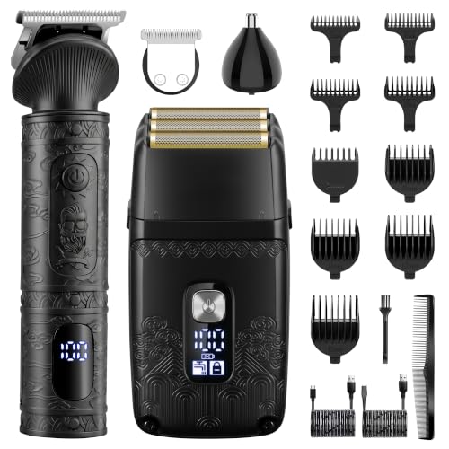 Cortadora de pelo para hombres T-Blade Scttomon y recortadora de barba inalámbrica de 3 piezas