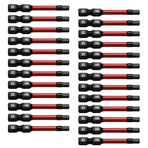 TMAX 25p H4 H-4mm Hex Allen Wrench 2" Impact Torsion Screwdriver Bit, S2