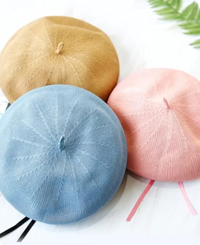 GUZOSJO Straw French Beret Hats - Solid Color Artist Beret Hat for Kids4