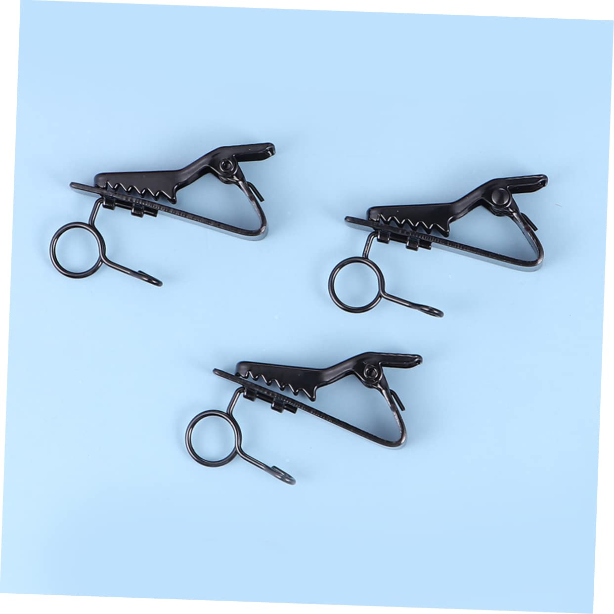 ERINGOGO 12Pcs Microphone Clip Lapel Clips High Elasticity Iron Mic Holders for Voice Chat Video Conferencing and Recording Black