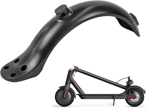 OUKENS Electric Scooter Mudguard, Splash Proof 4 Hole Black Scooter Mud Guard, Replacement for M365 Scooter Fender Support Accessory