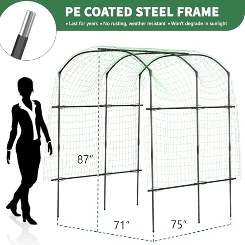 Tall Garden Arch Trellis for Climbing Plants, 87in Tall Metal Plant Support Trellis Archway for Climbing Plant Vegetables Cucumber, Outdoor Yard Lawn Garden Arch Tunnel Trellis by UrGROWA - Image 4