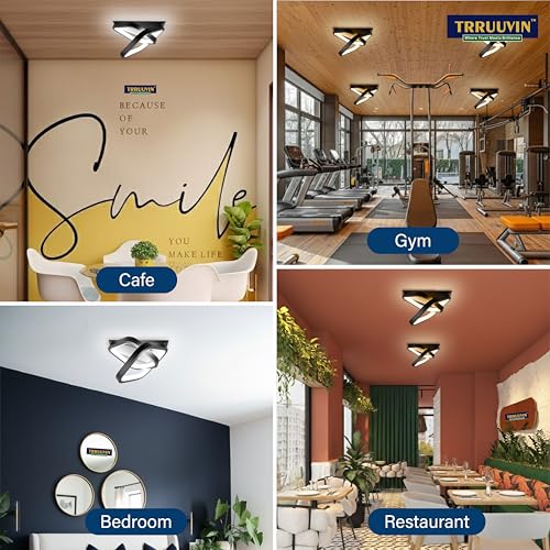 Image of Designer LED Ceiling Light Accumulative 50W Modern 3D Flush Mount | 3 Color Modes | CRI 97 | Decorative Light for Bedroom Living Room Hallway Office (Square PRO)