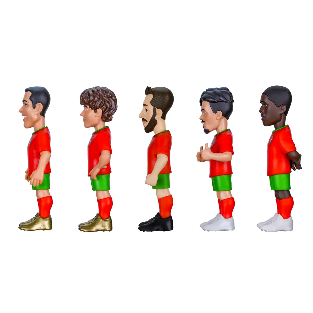 MINIX - Football Stars - Coupe du Monde - Pack - Portugal - 5 Figurines - Figurine à Collectionner 7 cm (Ronaldo, Joao Neves, Bernardo Silva, Vitinha, Nuno Mendes)