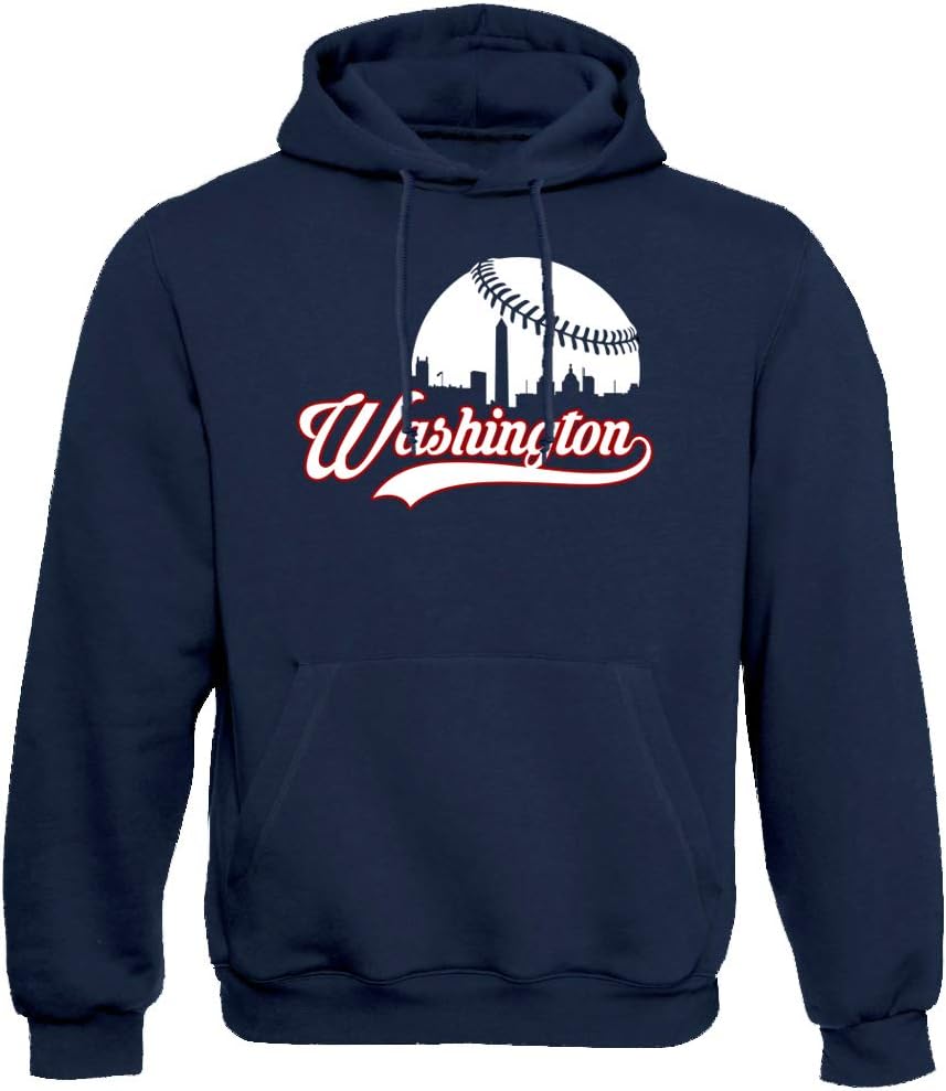 Xtreme Apparrel Cityscape Skyline Men's Hoodie Sweatshirt for Baseball Fans