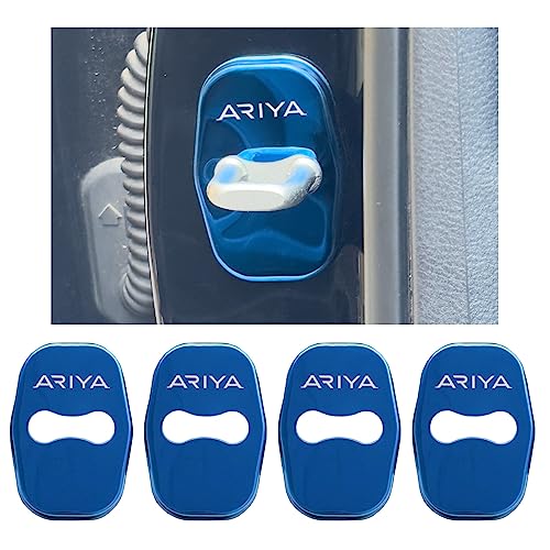 Haoshilianfa 日産に適用 新型アリア(ARIYA)専用 FE0 SNFE0 FE0系(2022年1月~) に適合 ドアストライカーカバー専用 ドアロックカバー ステンレスカバー 簡単取り付け メタリック 4個セット