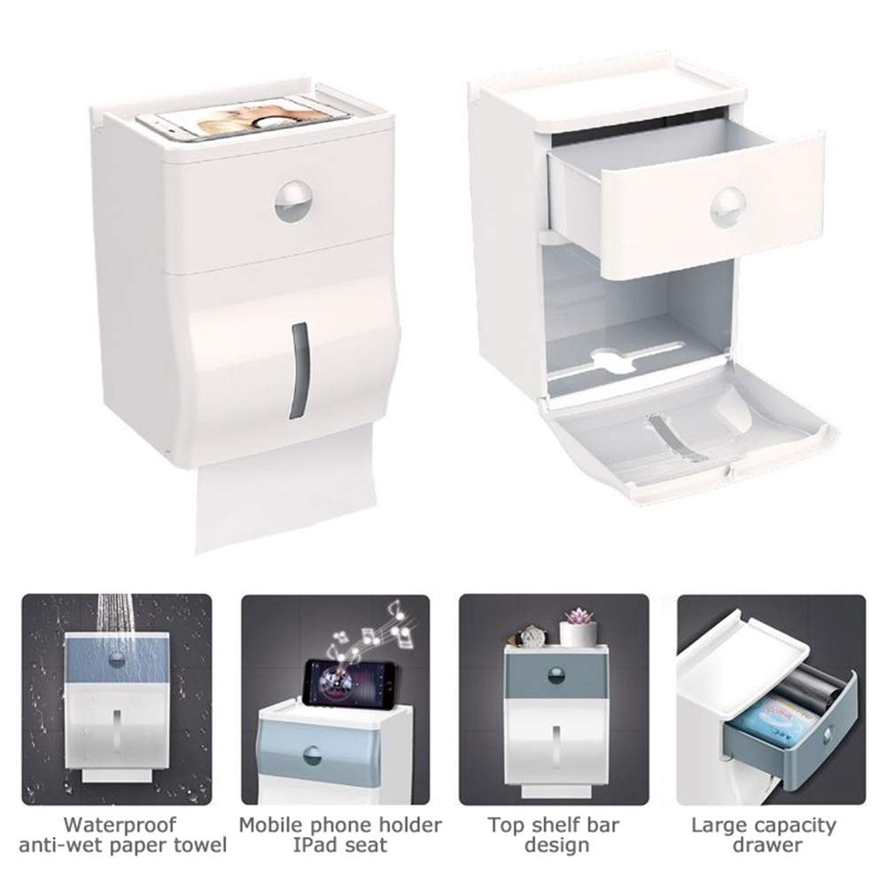 XYNSNDB Estante multifunción para Soporte de Papel higiénico, Rollo de Papel de Doble Capa, Caja de Almacenamiento, Bandeja con Ventana Transparente (Color: Paquete de 3)