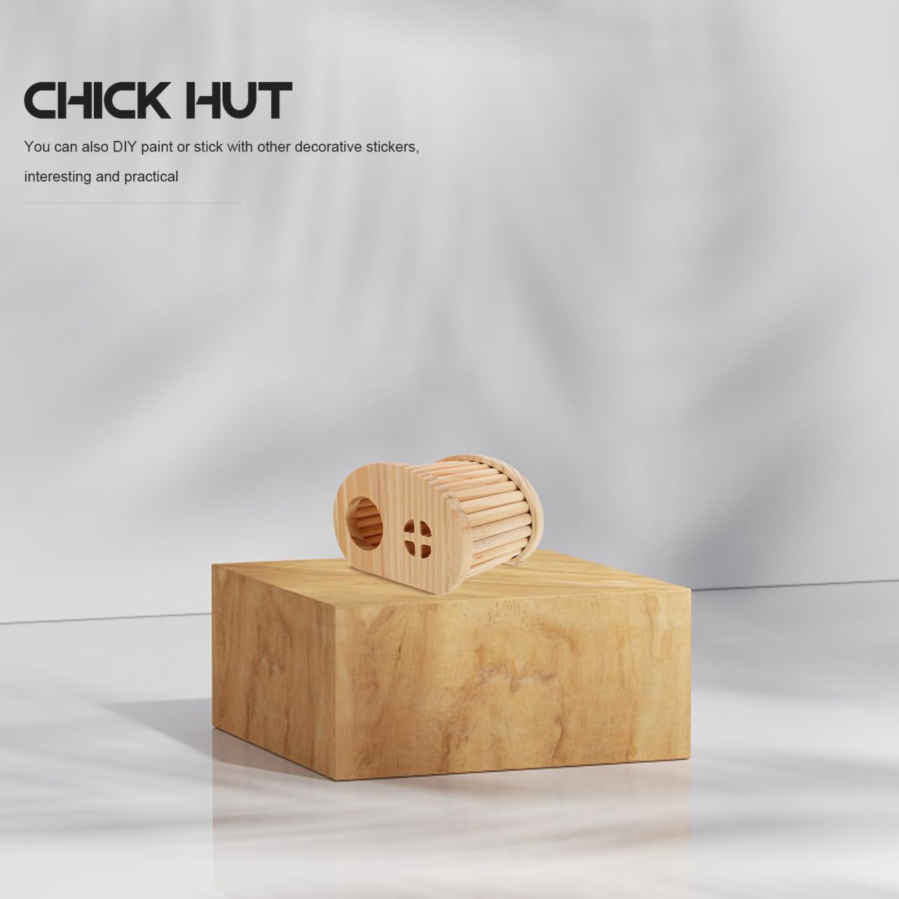 WOONEKY Casetta in Legno per Criceti e Galline, Rifugio Leggero Spazio Privato, Forma Graziosa per Decorazione e Allevamento in Gabbia