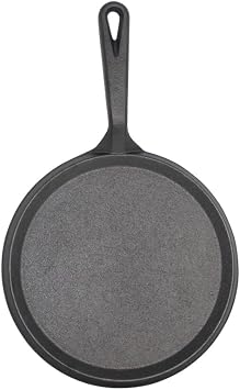 IMUSA 9.5 Inch Cast Iron Preseasoned Comal | Preseasoned Finish, Heavy-Duty Flat Griddle, For Tortillas and Quesadillas, Great for Gatherings